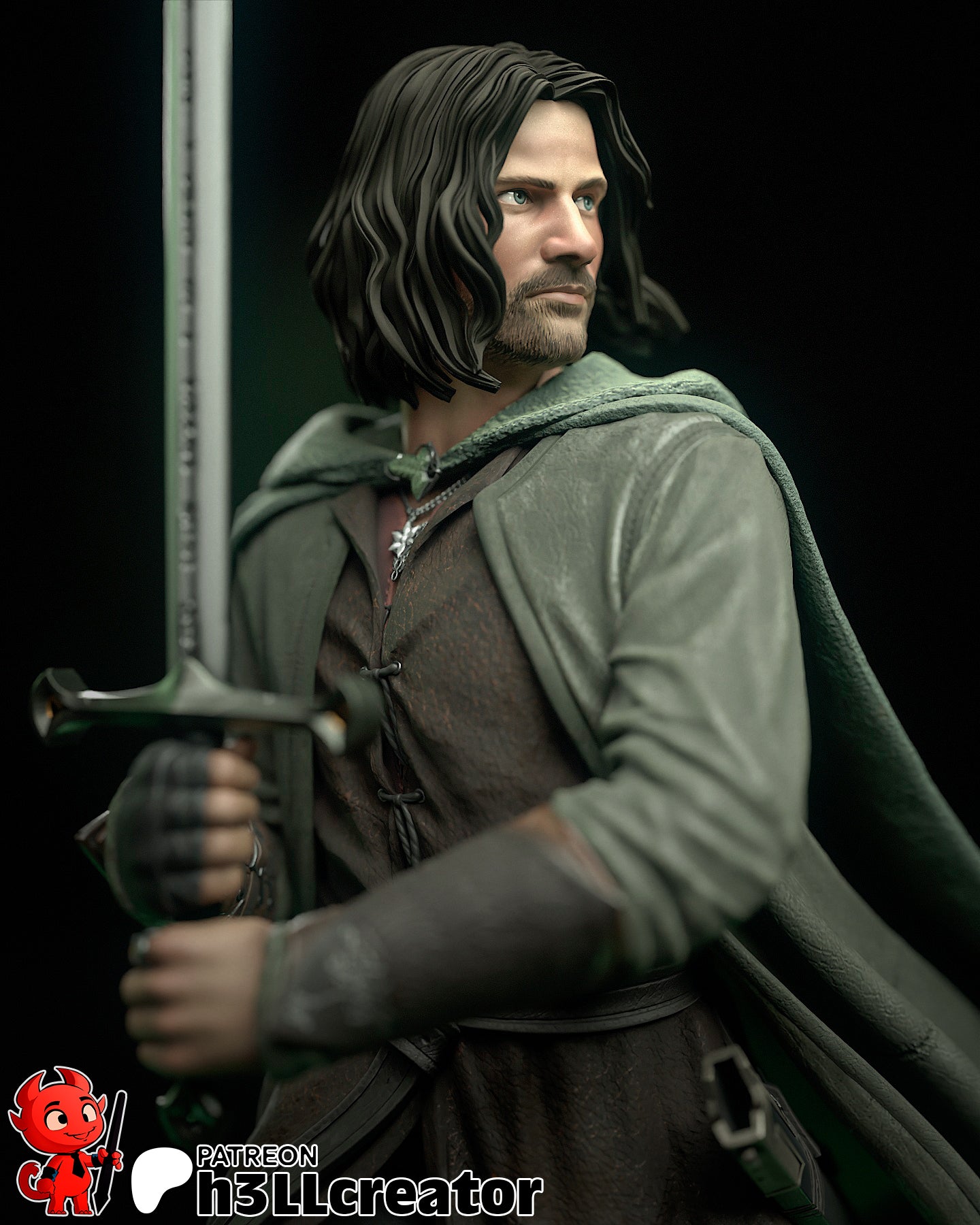 Aragorn | 3D Printed Resin Model | Unpainted or Hand-Painted