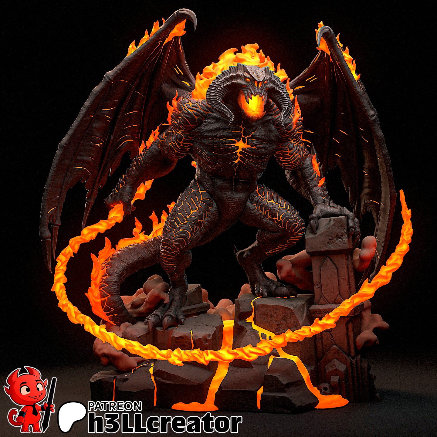 The Balrog | 3D Printed Resin Model | Unpainted or Hand-Painted
