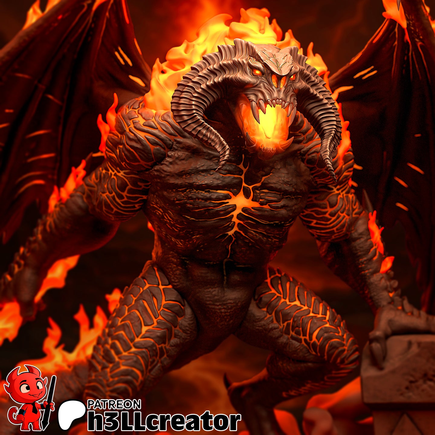The Balrog | 3D Printed Resin Model | Unpainted or Hand-Painted