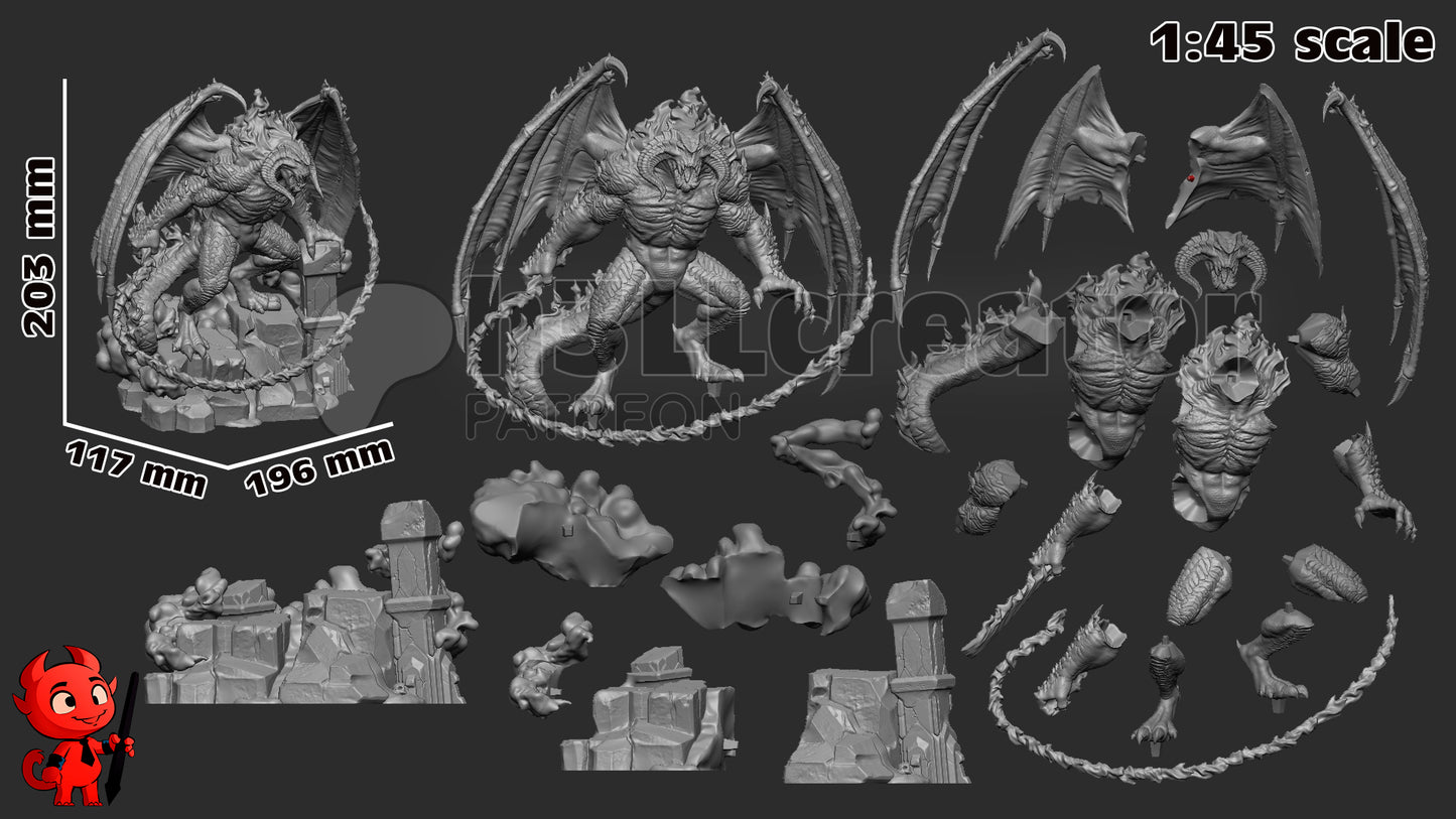 The Balrog | 3D Printed Resin Model | Unpainted or Hand-Painted
