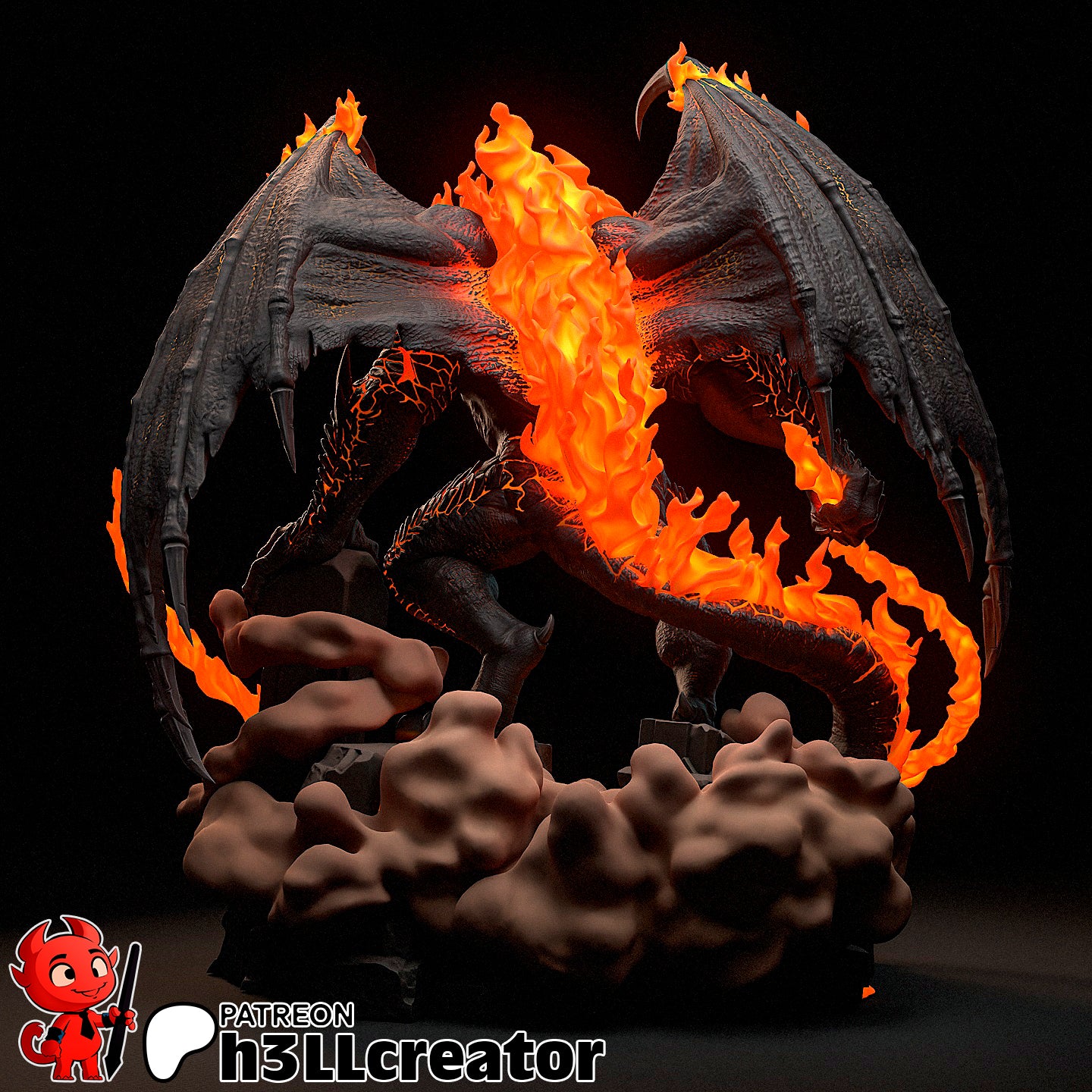 The Balrog | 3D Printed Resin Model | Unpainted or Hand-Painted