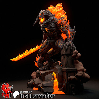 The Balrog | 3D Printed Resin Model | Unpainted or Hand-Painted