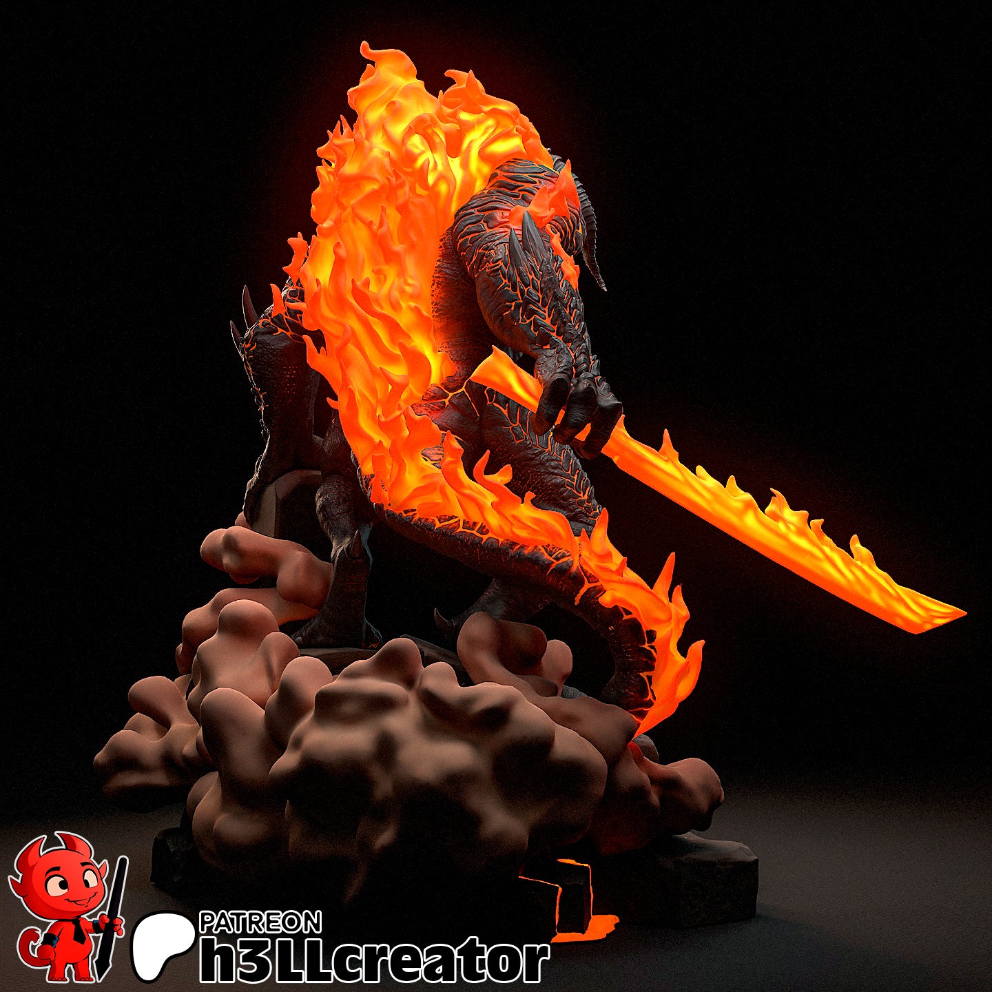 The Balrog | 3D Printed Resin Model | Unpainted or Hand-Painted