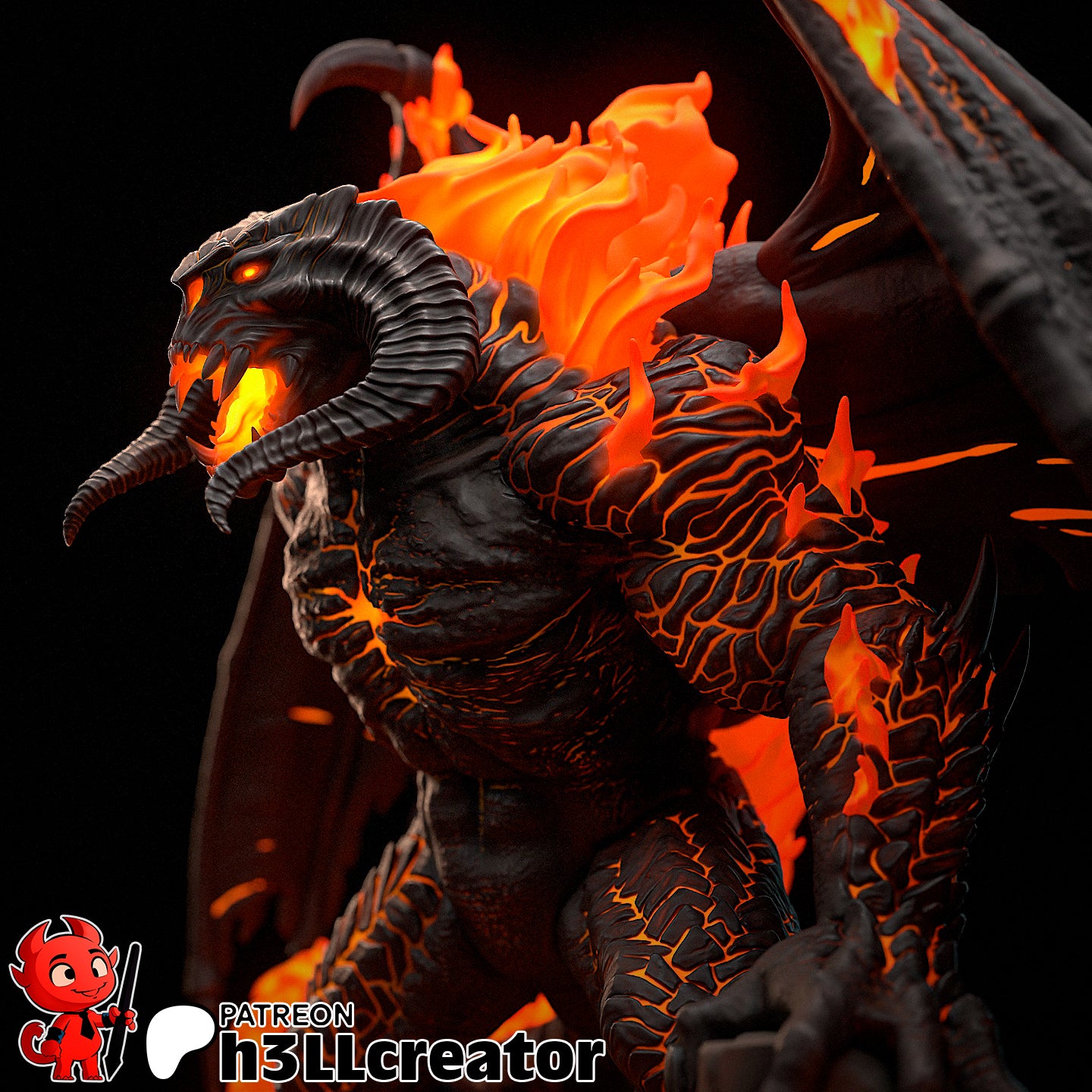 The Balrog | 3D Printed Resin Model | Unpainted or Hand-Painted