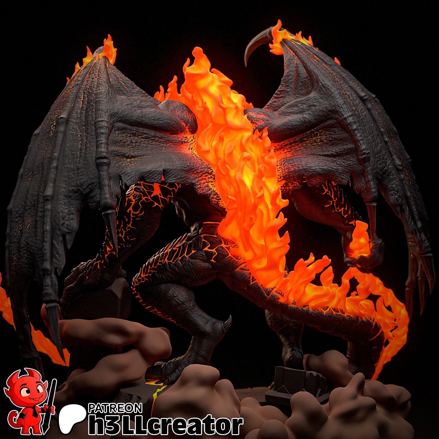 The Balrog | 3D Printed Resin Model | Unpainted or Hand-Painted