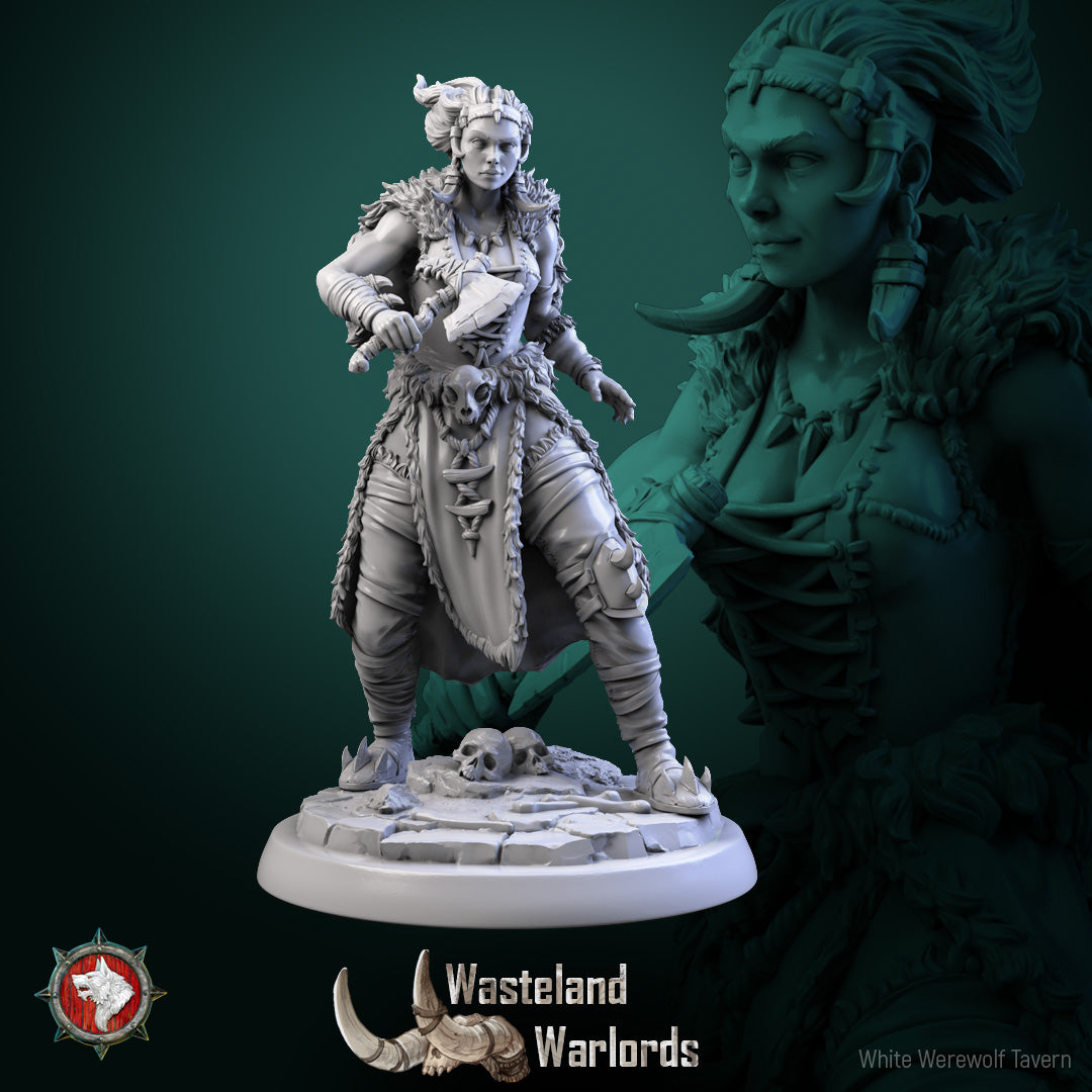 Barbarian Warlord Female Miniatures – 32 mm Resin Models by White Werewolf Tavern
