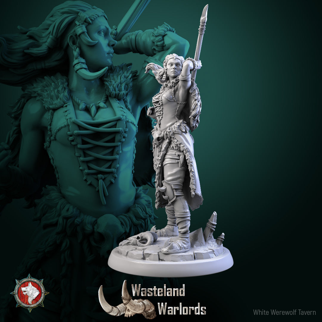 Barbarian Warlord Female Miniatures – 32 mm Resin Models by White Werewolf Tavern