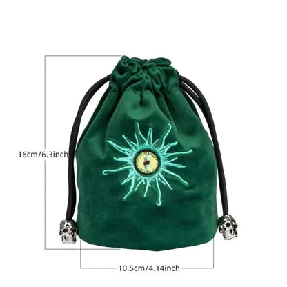 Beholder | Flannel Drawstring Dice Bag | Green