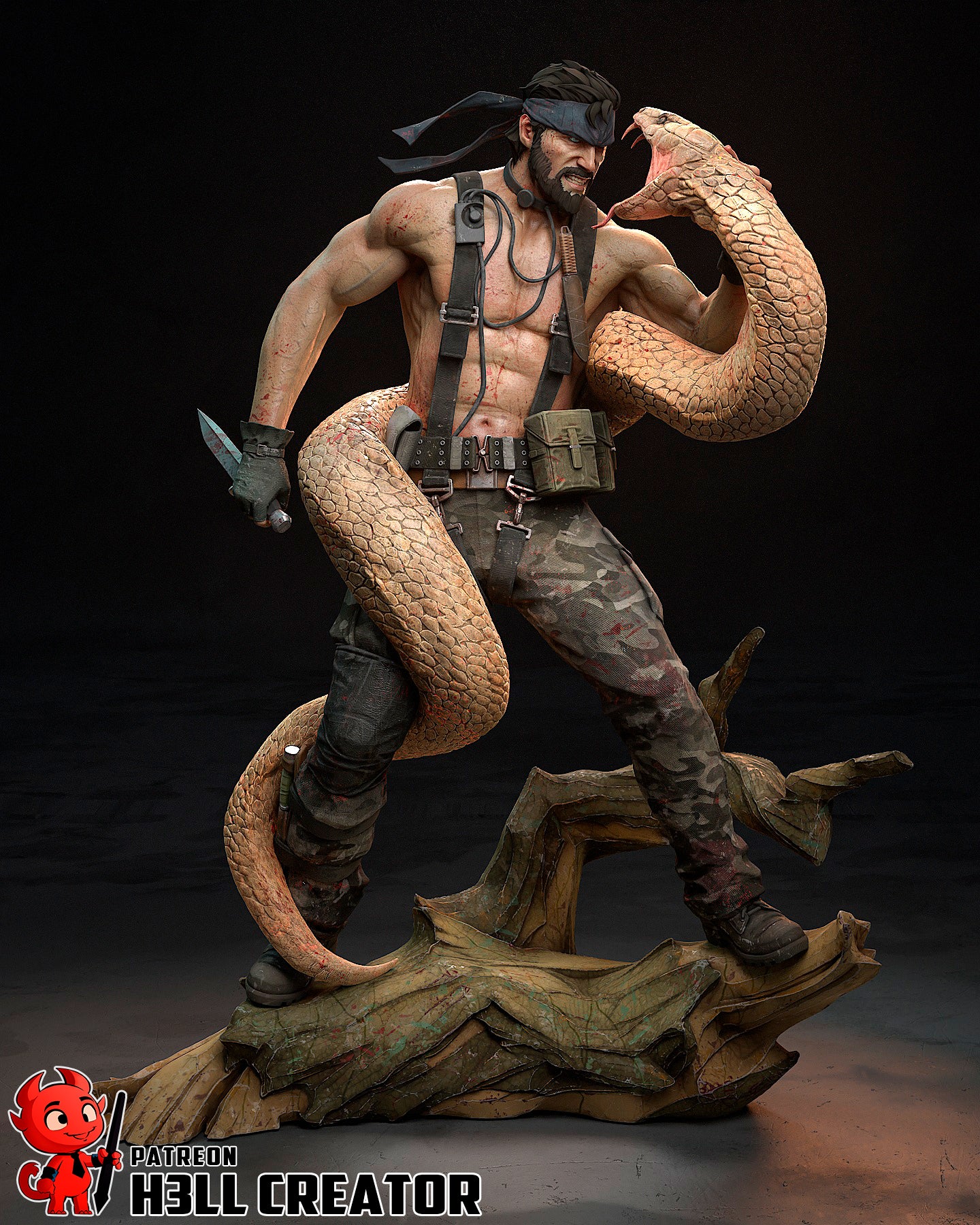 Solid Snake "Big Boss" | 3D Printed Resin Model | Unpainted or Hand-Painted