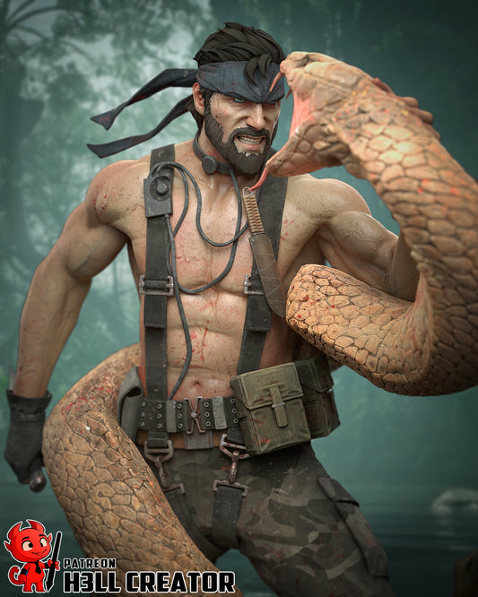 Solid Snake "Big Boss" | 3D Printed Resin Model | Unpainted or Hand-Painted
