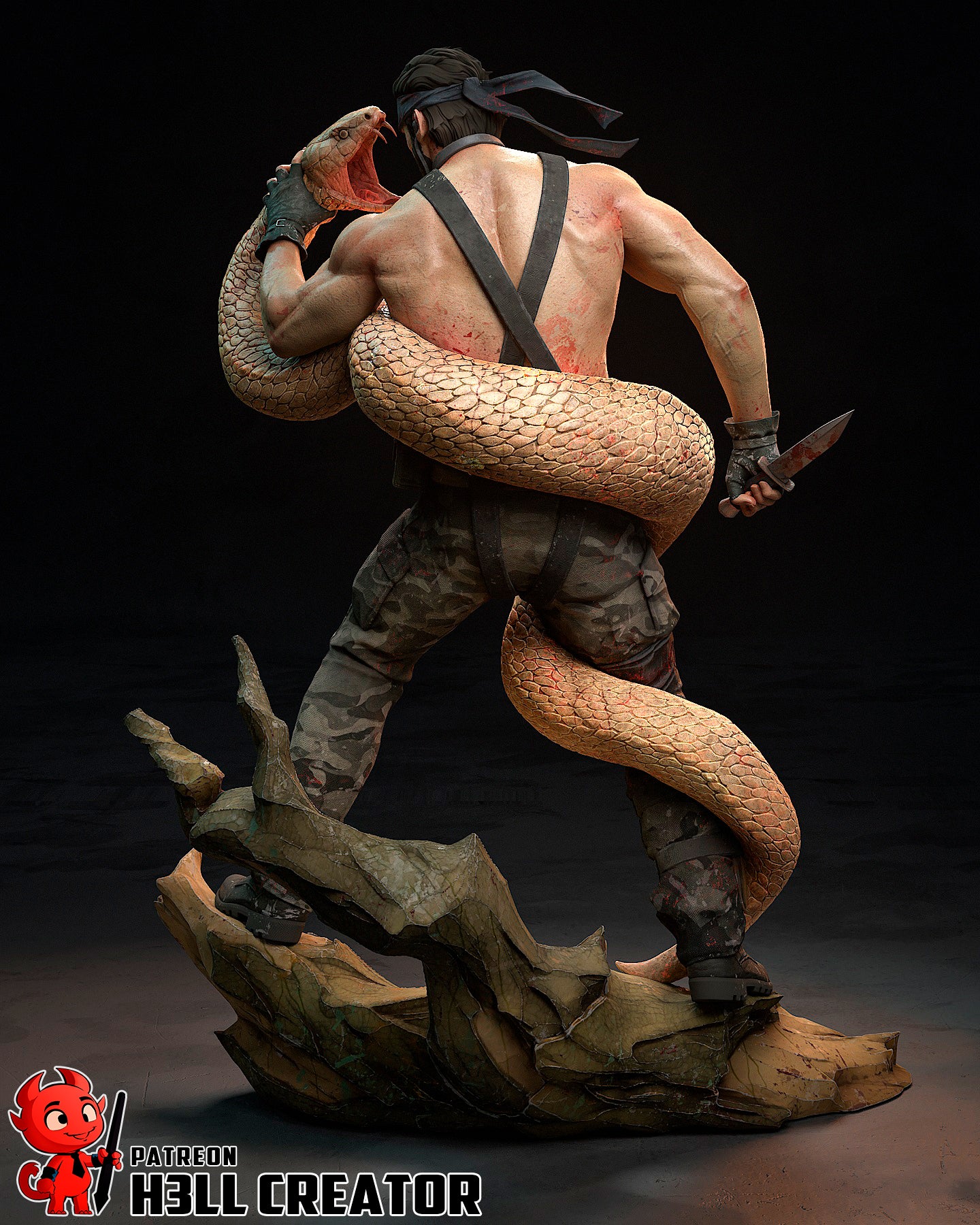 Solid Snake "Big Boss" | 3D Printed Resin Model | Unpainted or Hand-Painted