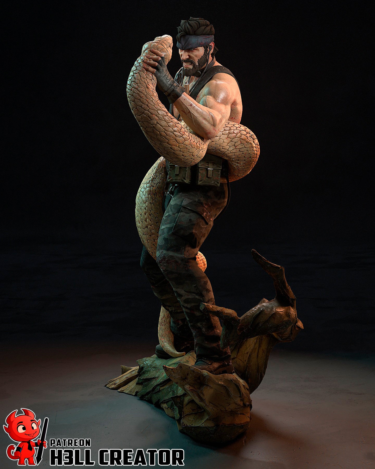 Solid Snake "Big Boss" | 3D Printed Resin Model | Unpainted or Hand-Painted