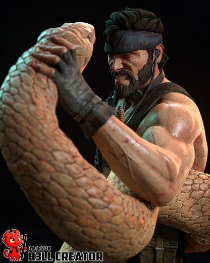 Solid Snake "Big Boss" | 3D Printed Resin Model | Unpainted or Hand-Painted