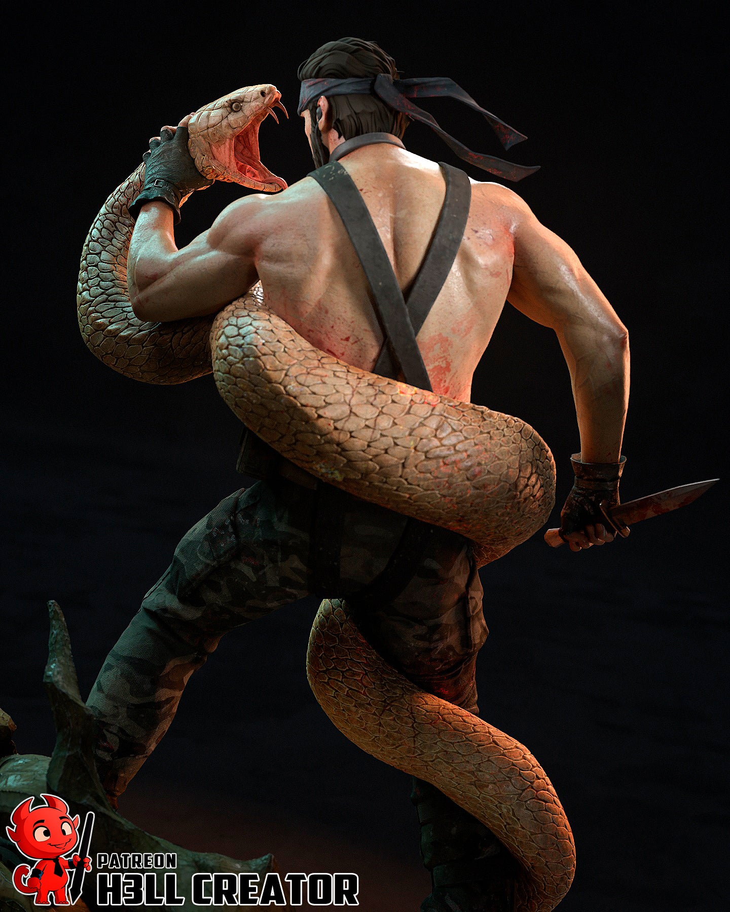 Solid Snake "Big Boss" | 3D Printed Resin Model | Unpainted or Hand-Painted