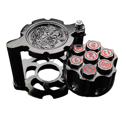 Hexchamber | Bullet Dice Set | Solid Metal | Black Red