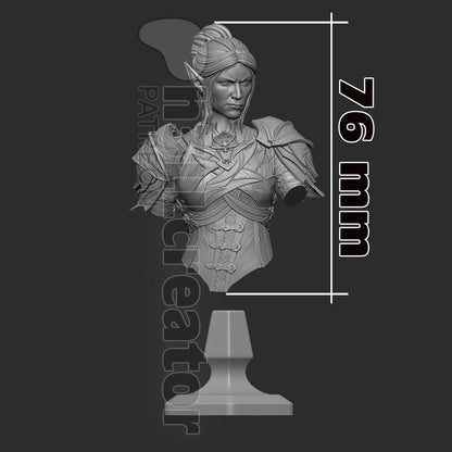 Minthara Bust | Baldur's Gate 3 (fan art) | Resin 3d Printed | High Detail and Quality