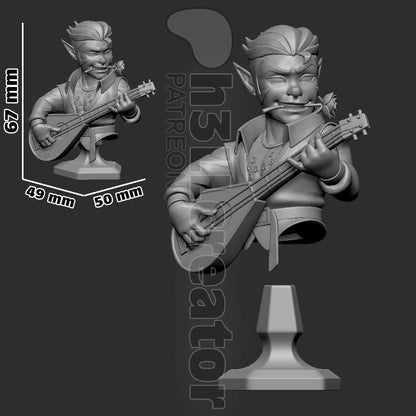 Scanlan Bust | The Legend of Vox Machina (fan art) | Resin 3d Printed | High Detail and Quality