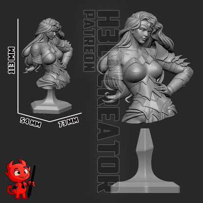 Absolute Wonder Woman | 3D Printed Resin Model | Unpainted or Hand-Painted