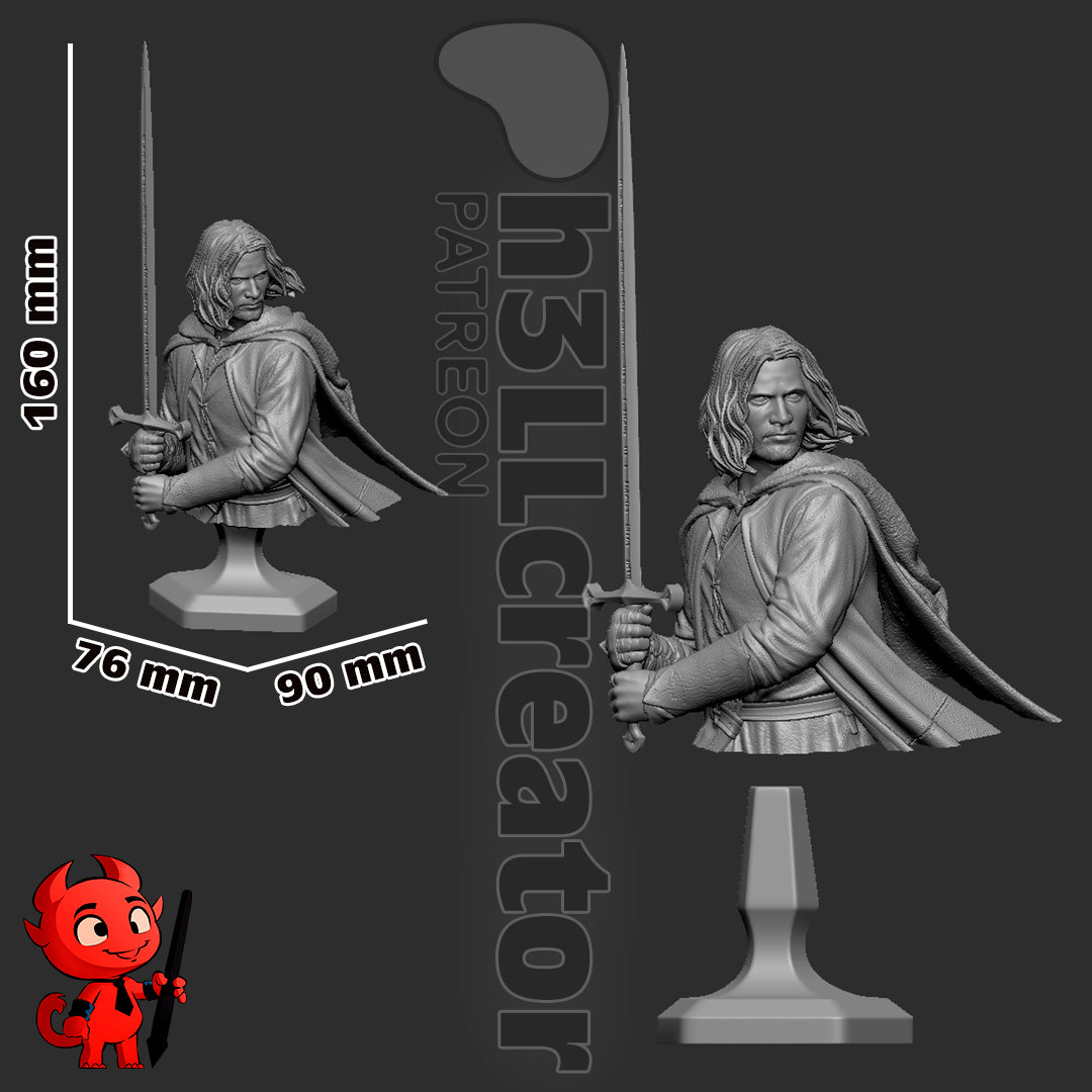 Aragorn | 3D Printed Resin Model | Unpainted or Hand-Painted