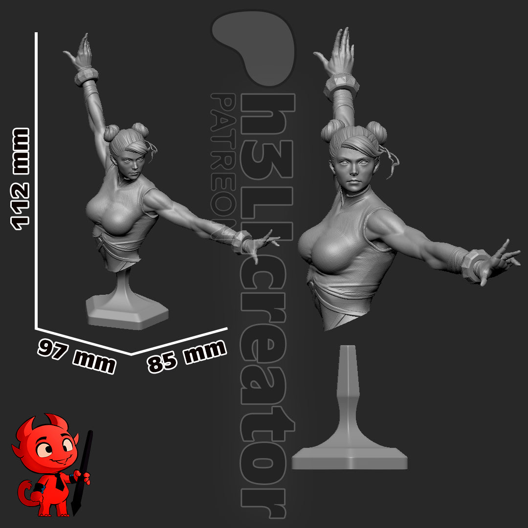 Chun Li | 3D Printed Resin Model | Unpainted or Hand-Painted