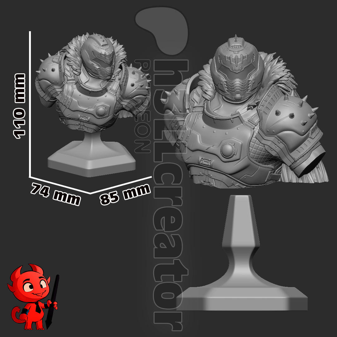 Doom Guy | 3D Printed Resin Model | Unpainted or Hand-Painted