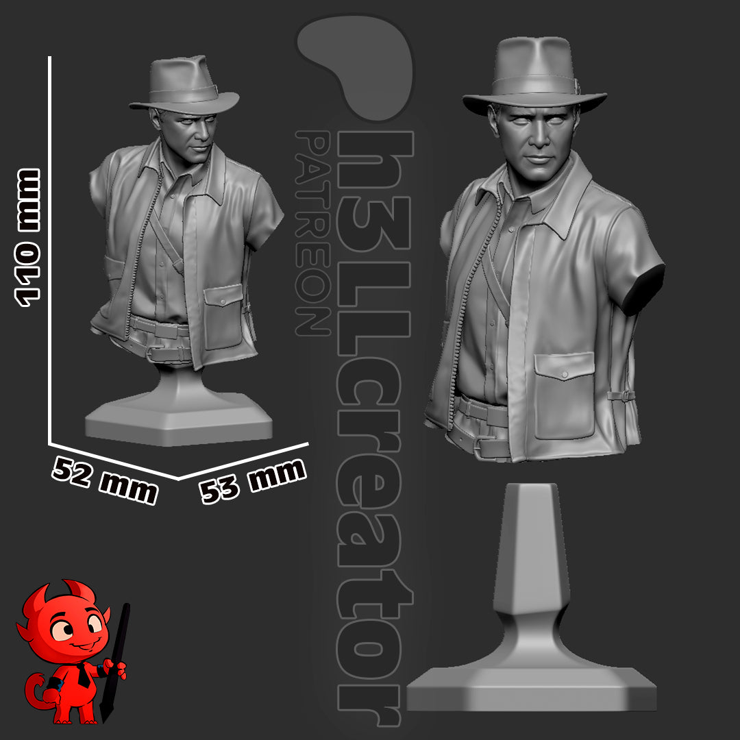 Indiana Jones | 3D Printed Resin Model | Unpainted or Hand-Painted