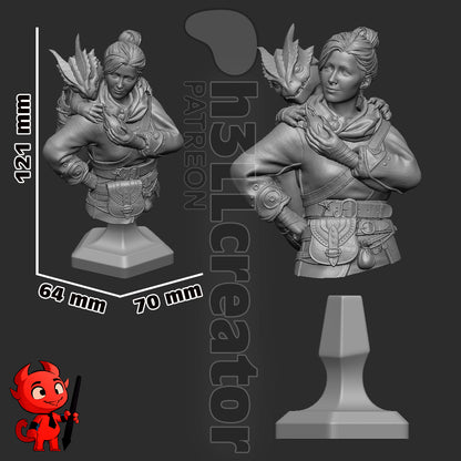 Zoe | 3D Printed Resin Model | Unpainted or Hand-Painted