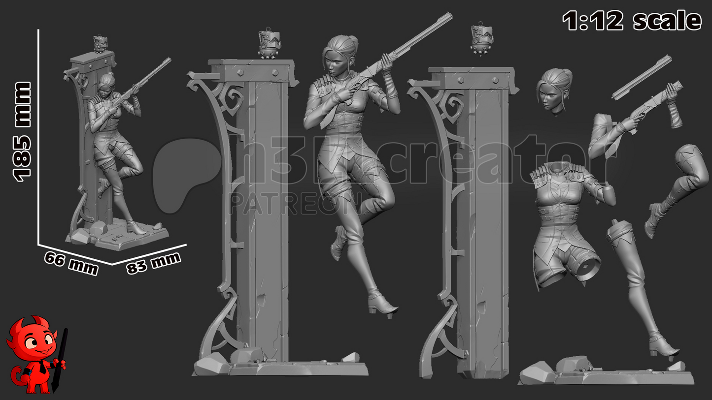 Caitlyn | 3D Printed Resin Model | Unpainted or Hand-Painted
