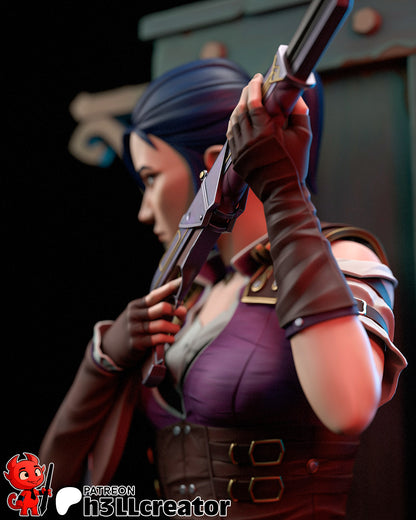 Caitlyn | 3D Printed Resin Model | Unpainted or Hand-Painted
