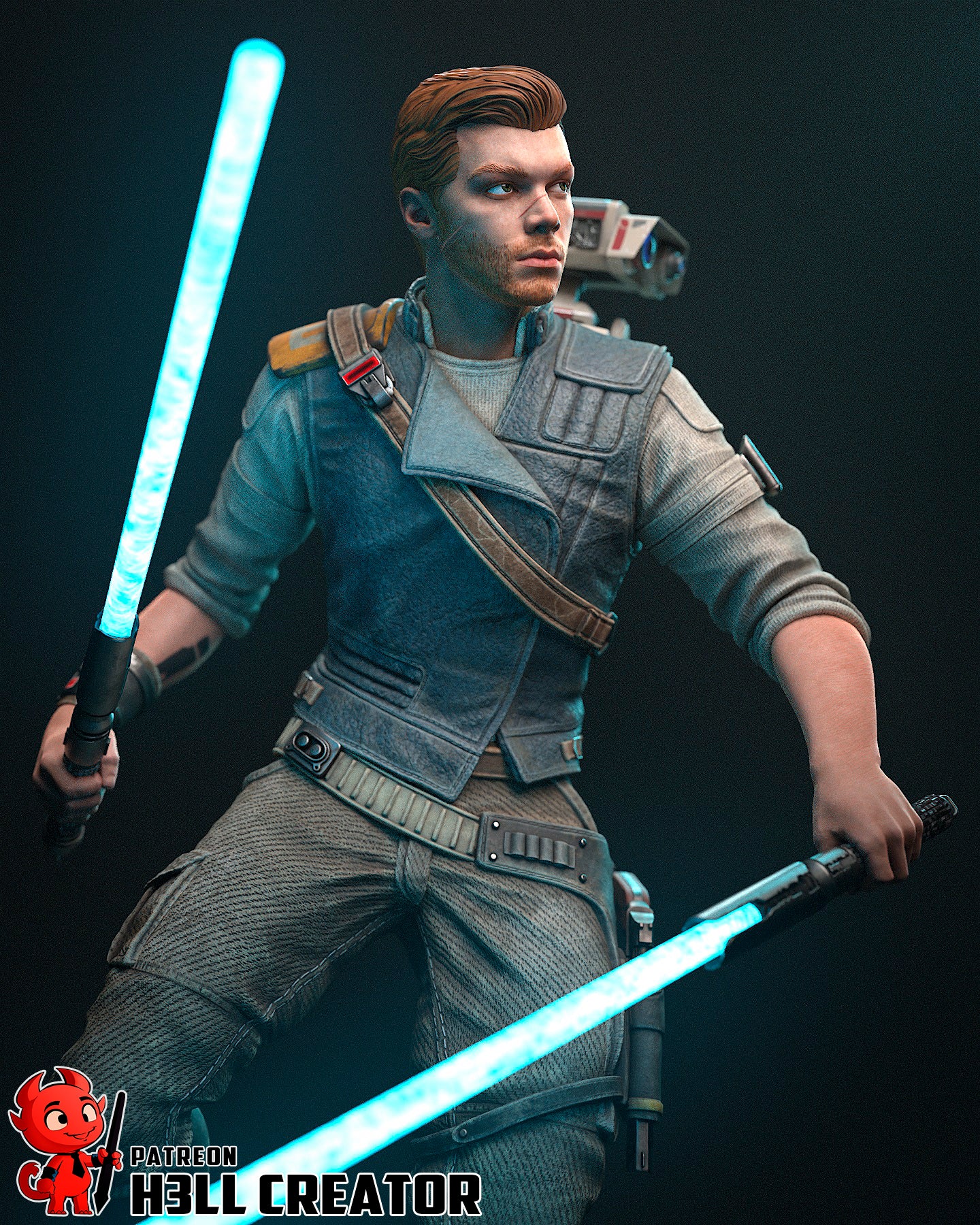 Cal Kestis | 3D Printed Resin Model | Unpainted or Hand-Painted