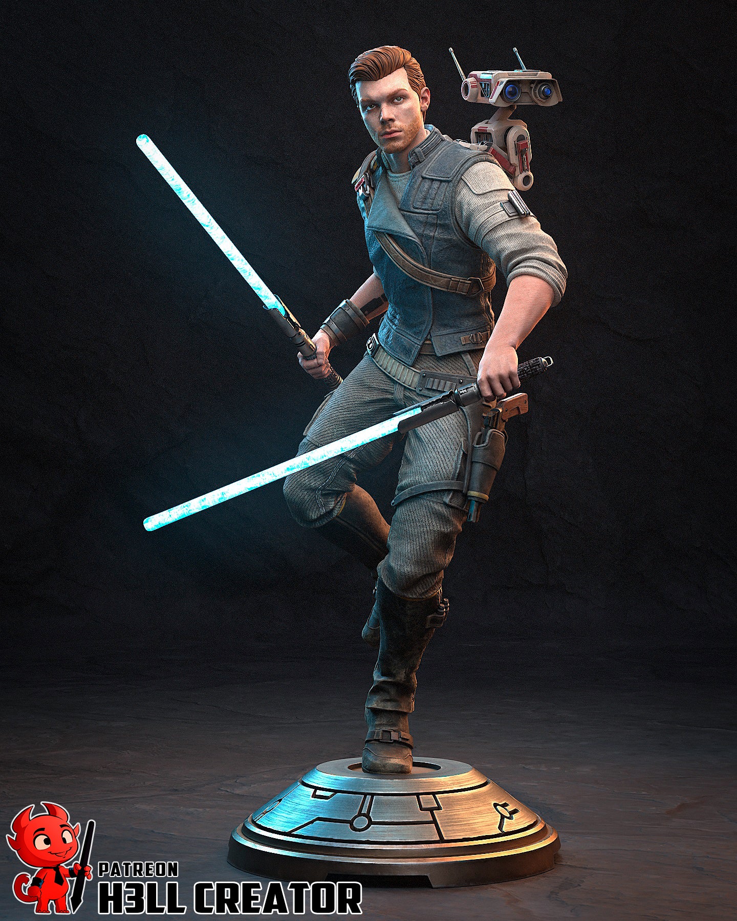 Cal Kestis | 3D Printed Resin Model | Unpainted or Hand-Painted