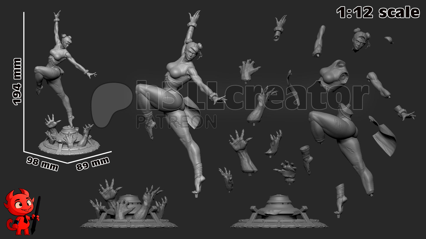 Chun Li | 3D Printed Resin Model | Unpainted or Hand-Painted