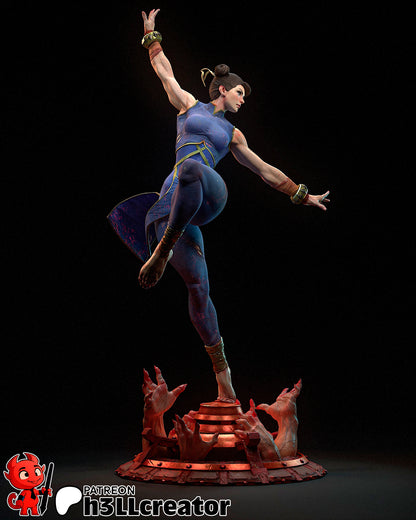 Chun Li | 3D Printed Resin Model | Unpainted or Hand-Painted