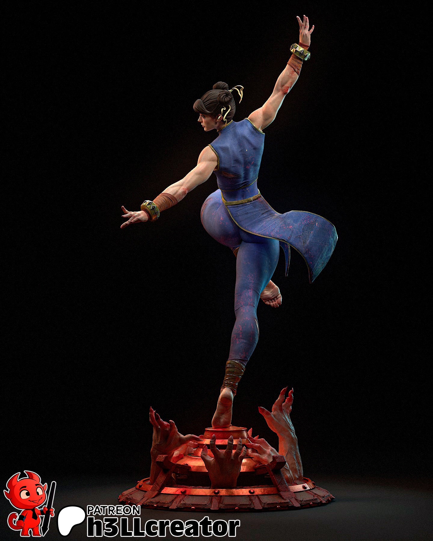 Chun Li | 3D Printed Resin Model | Unpainted or Hand-Painted
