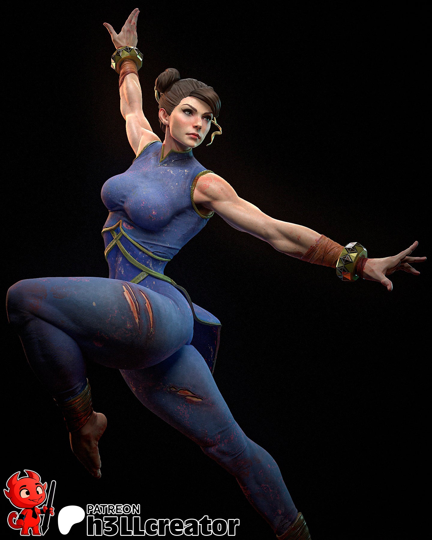 Chun Li | 3D Printed Resin Model | Unpainted or Hand-Painted