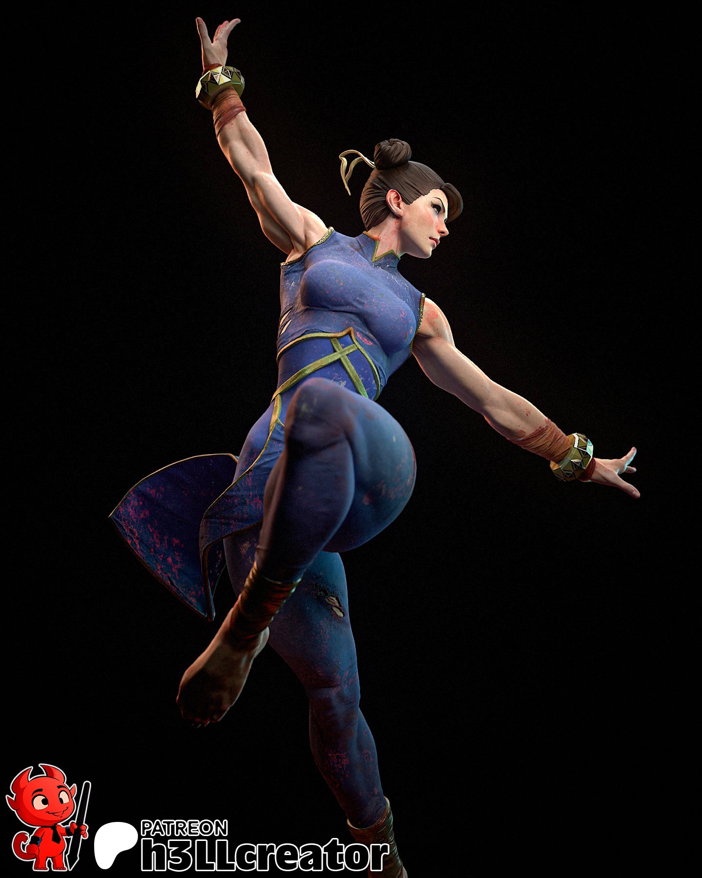 Chun Li | 3D Printed Resin Model | Unpainted or Hand-Painted