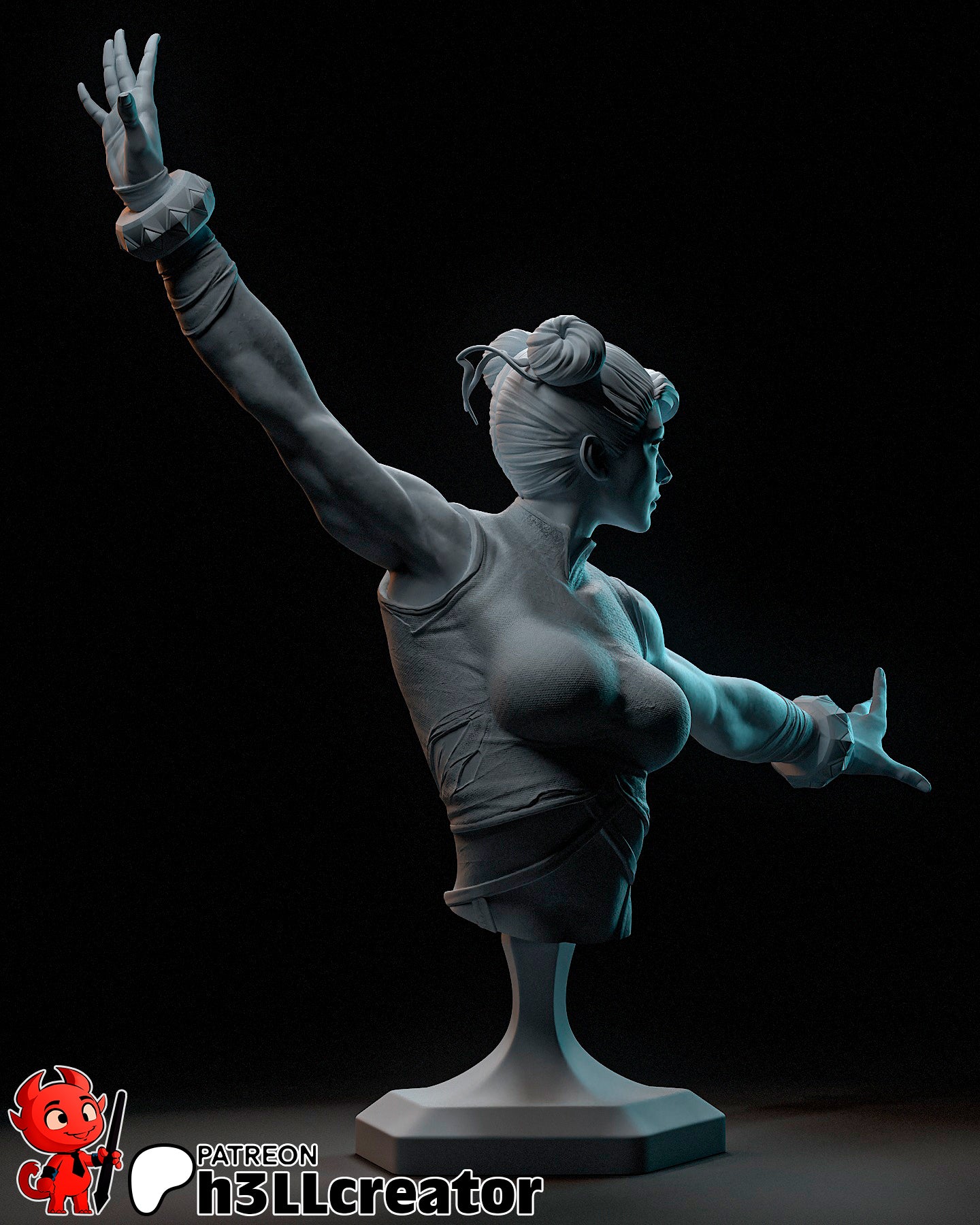 Chun Li | 3D Printed Resin Model | Unpainted or Hand-Painted
