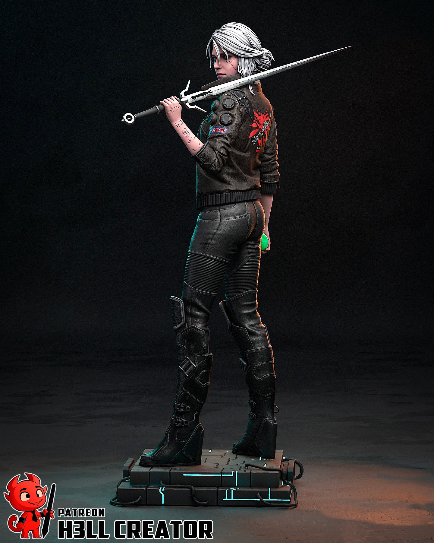Cyberpunk Ciri | 3D Printed Resin Model | Unpainted or Hand-Painted