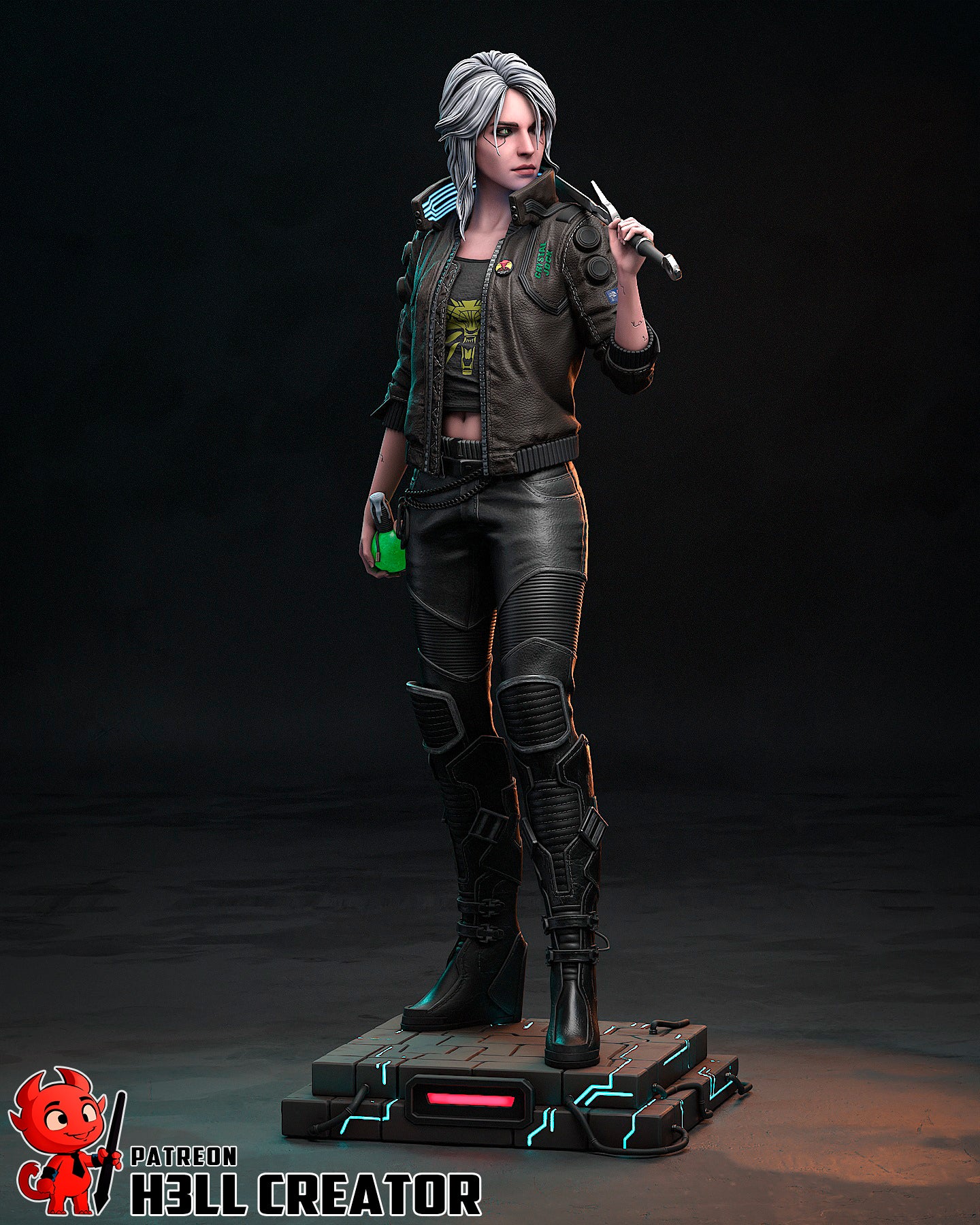Cyberpunk Ciri | 3D Printed Resin Model | Unpainted or Hand-Painted