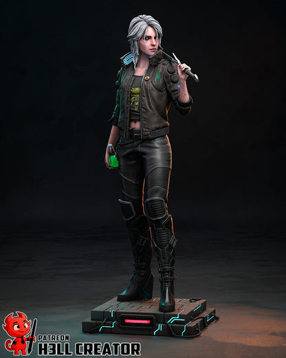 Cyberpunk Ciri | 3D Printed Resin Model | Unpainted or Hand-Painted