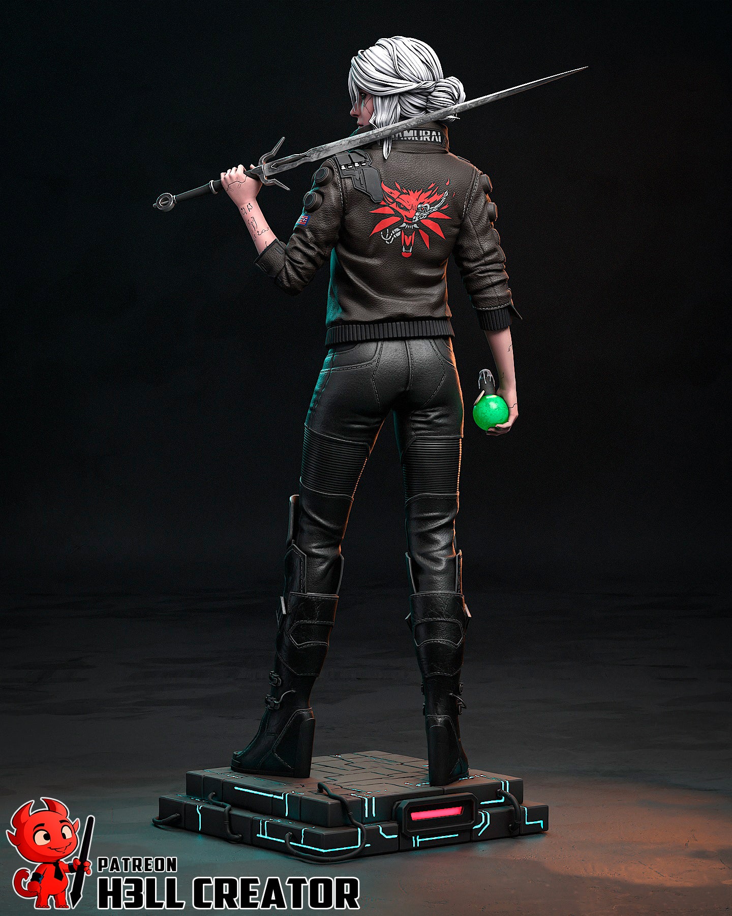 Cyberpunk Ciri | 3D Printed Resin Model | Unpainted or Hand-Painted