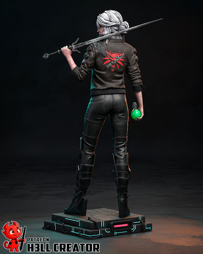Cyberpunk Ciri | 3D Printed Resin Model | Unpainted or Hand-Painted