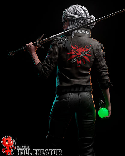 Cyberpunk Ciri | 3D Printed Resin Model | Unpainted or Hand-Painted