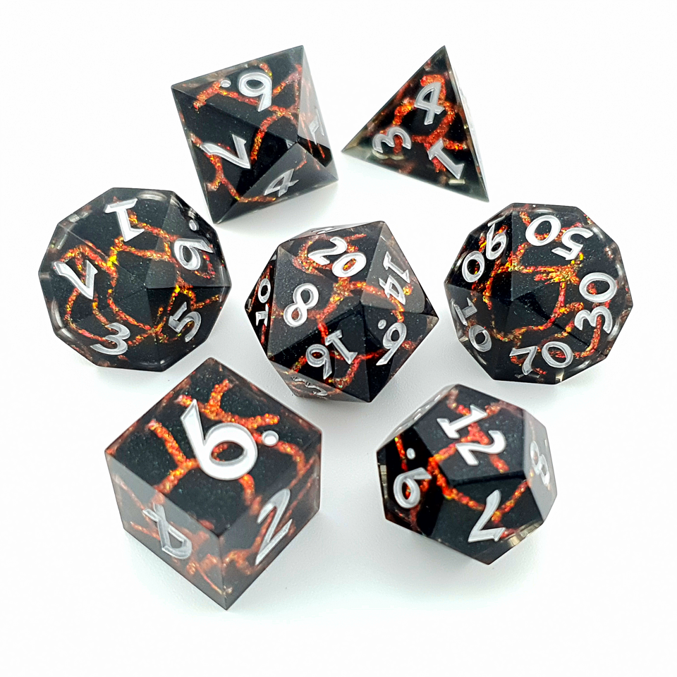 Cleric's Vein | Sharp Edge Dice | Resin | 7 Piece Set