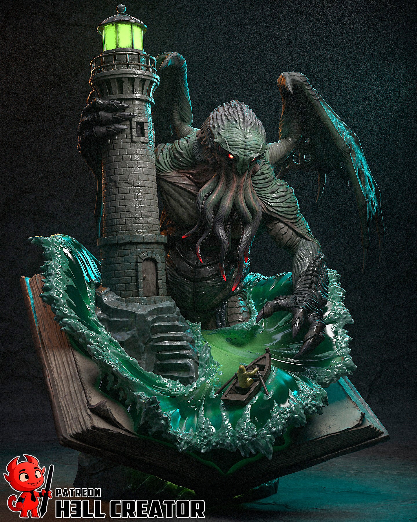 Cthulhu | 3D Printed Resin Model | Unpainted or Hand-Painted