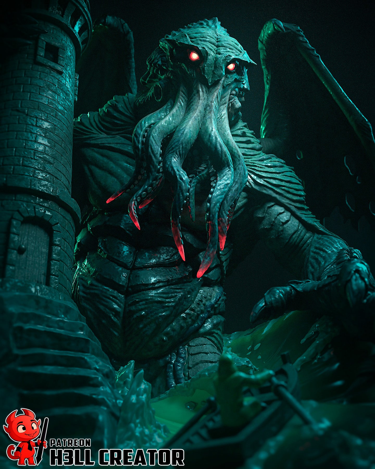Cthulhu | 3D Printed Resin Model | Unpainted or Hand-Painted