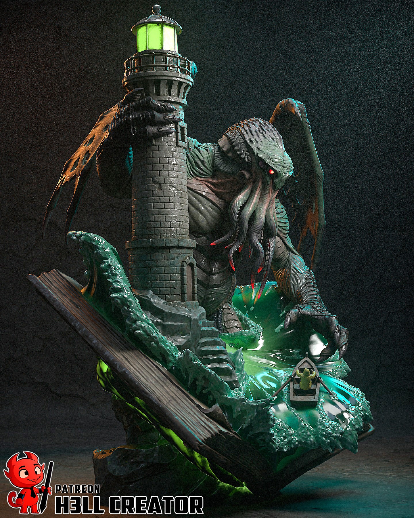 Cthulhu | 3D Printed Resin Model | Unpainted or Hand-Painted