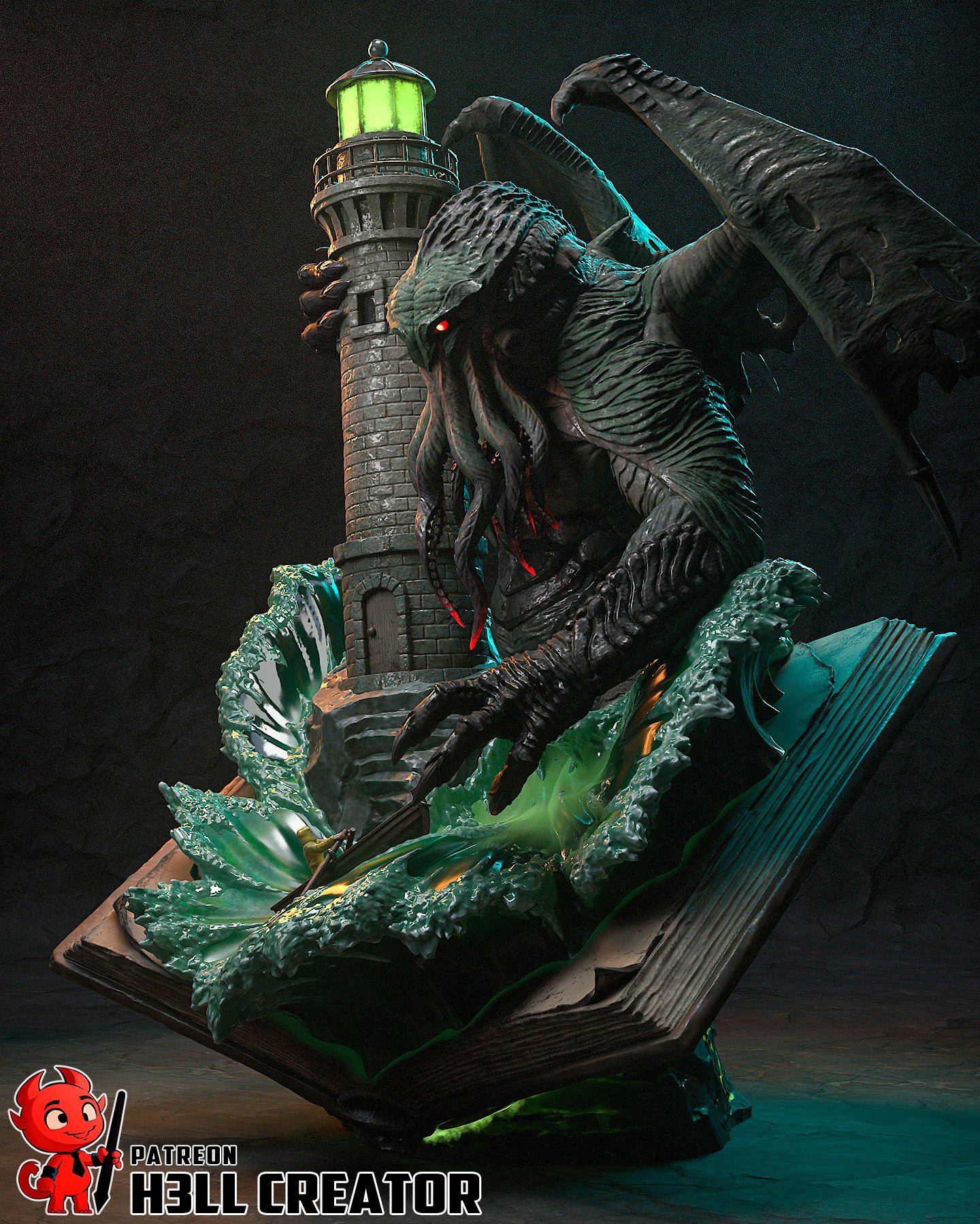 Cthulhu | 3D Printed Resin Model | Unpainted or Hand-Painted