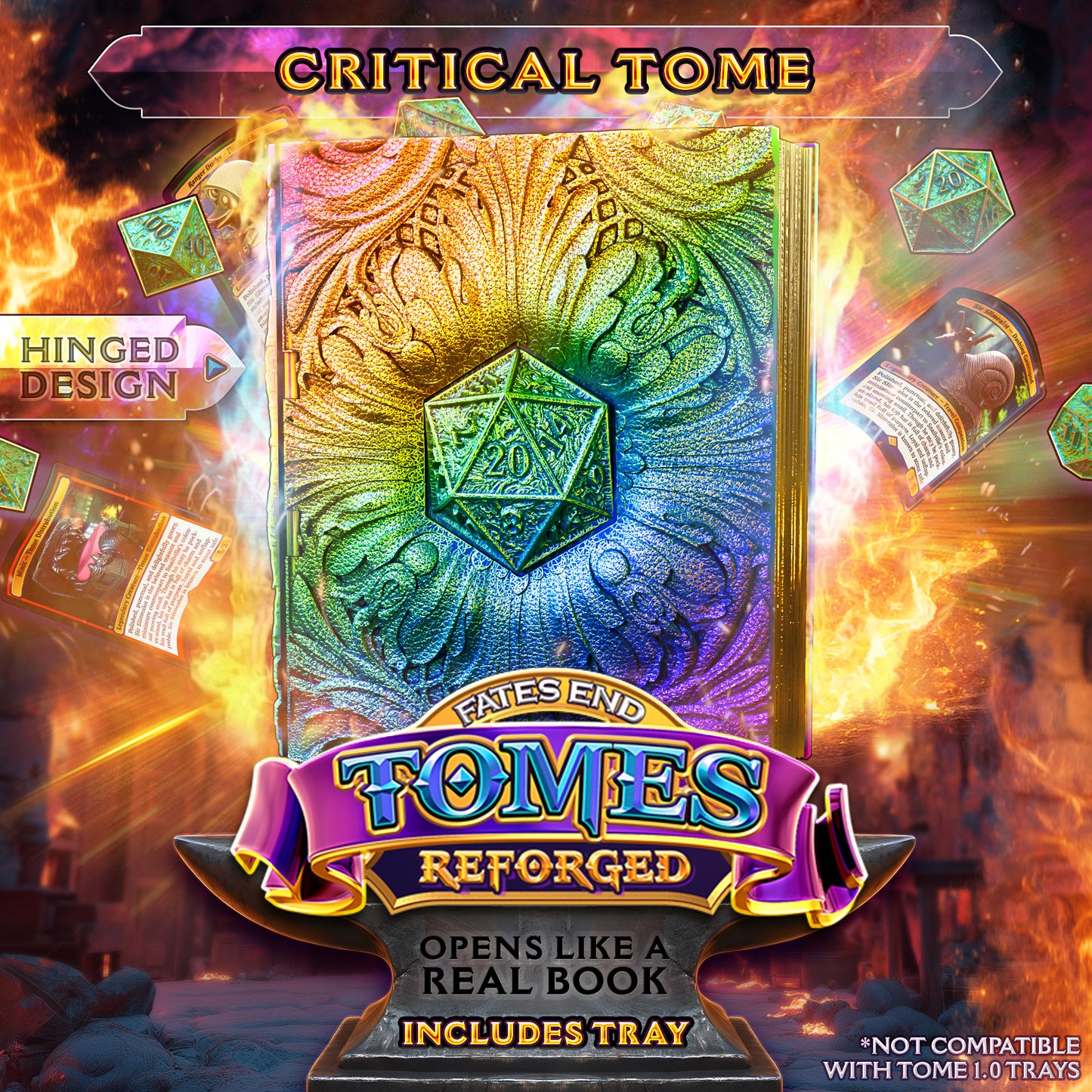 Reforged Openable Tome Storage & Dice Tower - Perfect for Card Games / Dungeons and Dragons etc