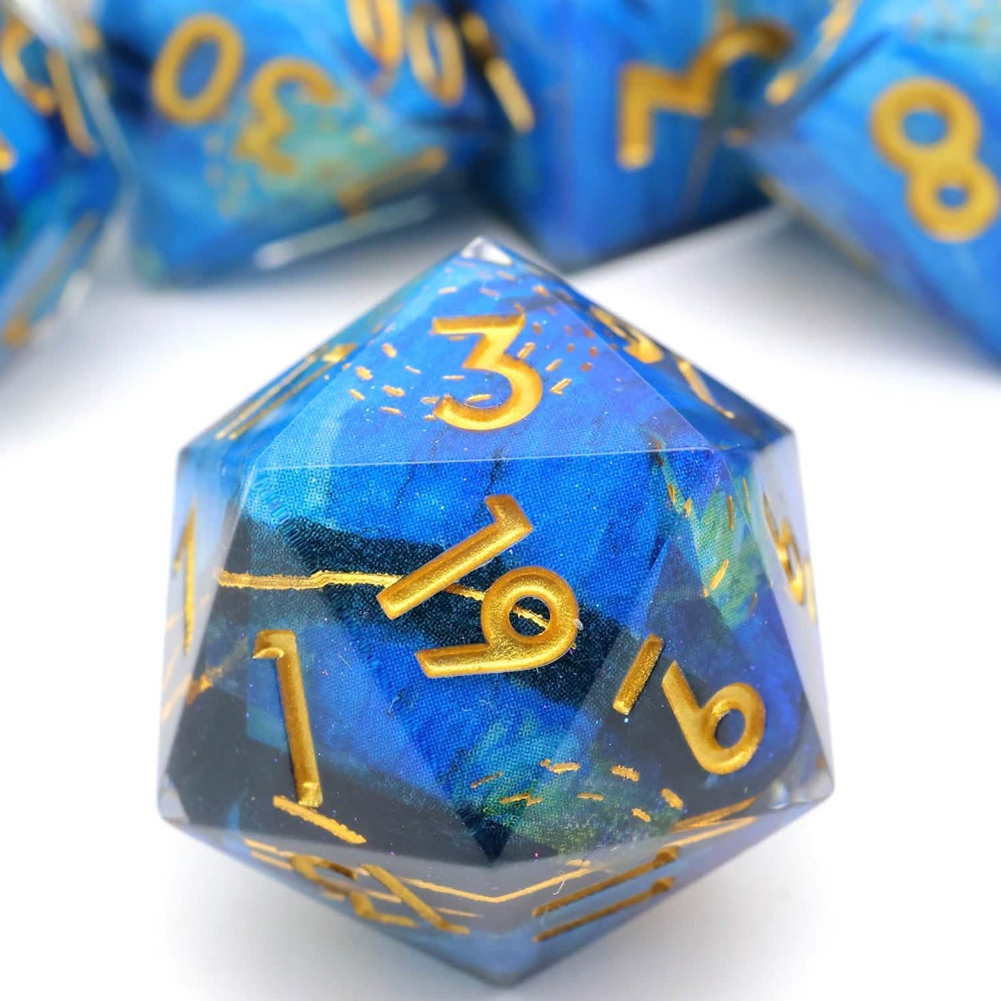 Astral Tide | Sharp Edge Dice | Resin | 7 Piece Set